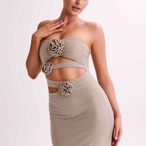 selling meshki ‘stassie’ strapless diamante/rhinstone maxi dress nwt, size xs